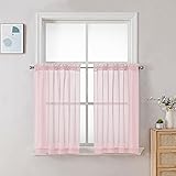 Chyhomenyc Sheer Curtains 24 Inch Length, Small