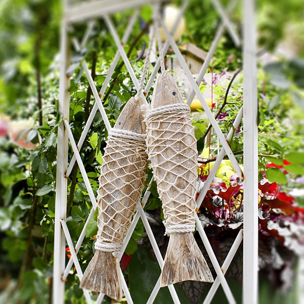 S Fangoo 2 Pcs Adorno de decoración de Peces de Madera Colgante de
