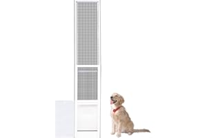HANIML Large Dog Door for Sliding Glass Doors Doggie Door Insert for Screen Patio Pets Door with Lockable Panel Magnetic Closure Ideal for Large Dogs Cats Convenient and Durable Easy to Install White