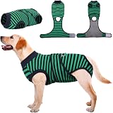 Kuoser Dog Recovery Suit Post Op Spay Neuter Green XL Soft Cotton Spandex