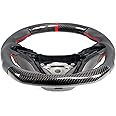 IKON MOTORSPORTS, Steering Wheel Compatible With 2012-2015 Chevy Camaro, Black Carbon Fiber & Perforated Leather Steering Wheel Brushed Kit With Red Stitching Red Indicator
