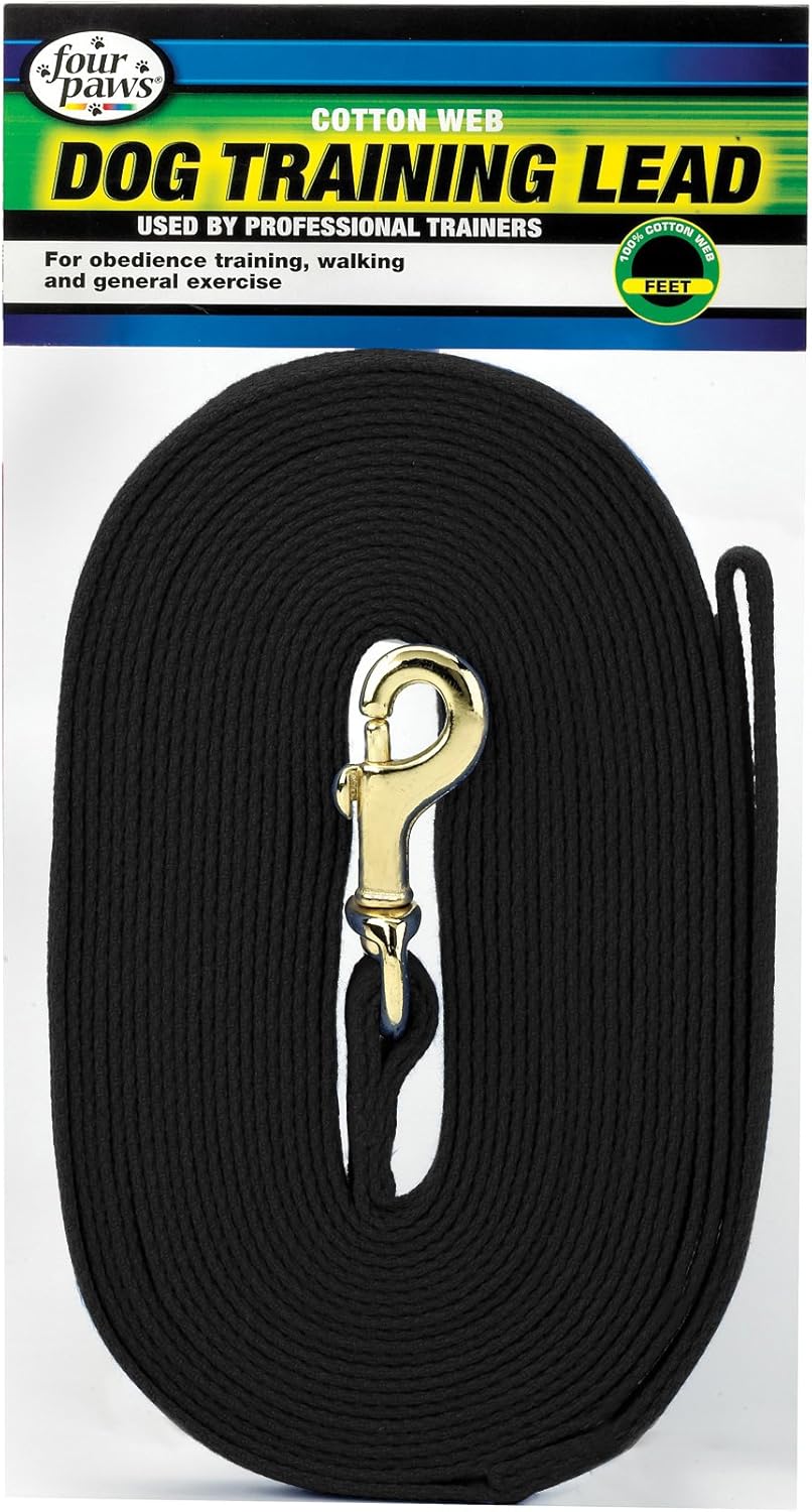 Four Paws Black 30 Foot Cotton  Dog Leash Amazon.co.uk Pet Supplies
