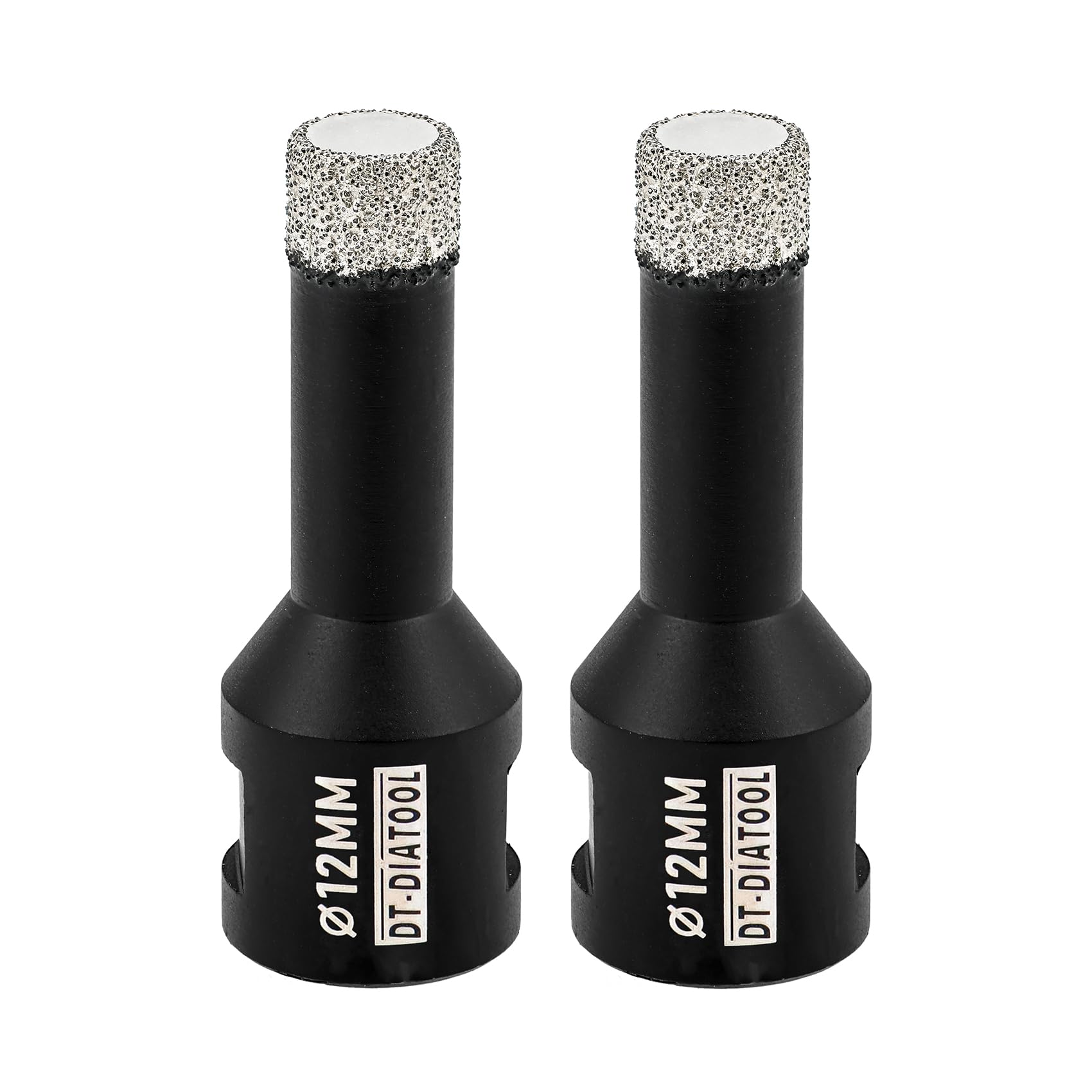 DT-DIATOOL Diamond Drill Bit 2PCS 12mm Hole Saw for Dry Drilling Tile Porcelain Marble Ceramic Granite