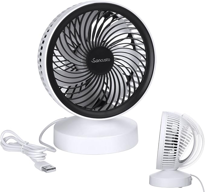 Personal USB Fan, Sancusto Mini Desk Fan 5.5” Portable USB Cooling Fan