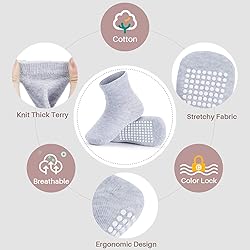 JAKIDAR 12 Pairs Baby Socks Cotton Crew Toddler