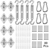 Amagenix Edelstahl-Hardware-Kit Für Dreieckige Sonnensegel | 316 Edelstahl, Mit Karabiner & Spannschloss, 12,7 Cm
