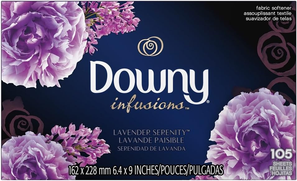 Amazon Downy ウルトラダウニー 乾燥機用柔軟仕上げシート インフュージョン ラベンダーセレニティ 105枚 Downy ダウニー 液体柔軟剤