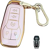 QIXIUBIA Remote for Ford Key Fob Cover Protective Gloves Fits for Ford F150 F250 F350 Fusion Mustang Explorer Edge Lincoln MKZ MKC MKX (5-Button-Pink)