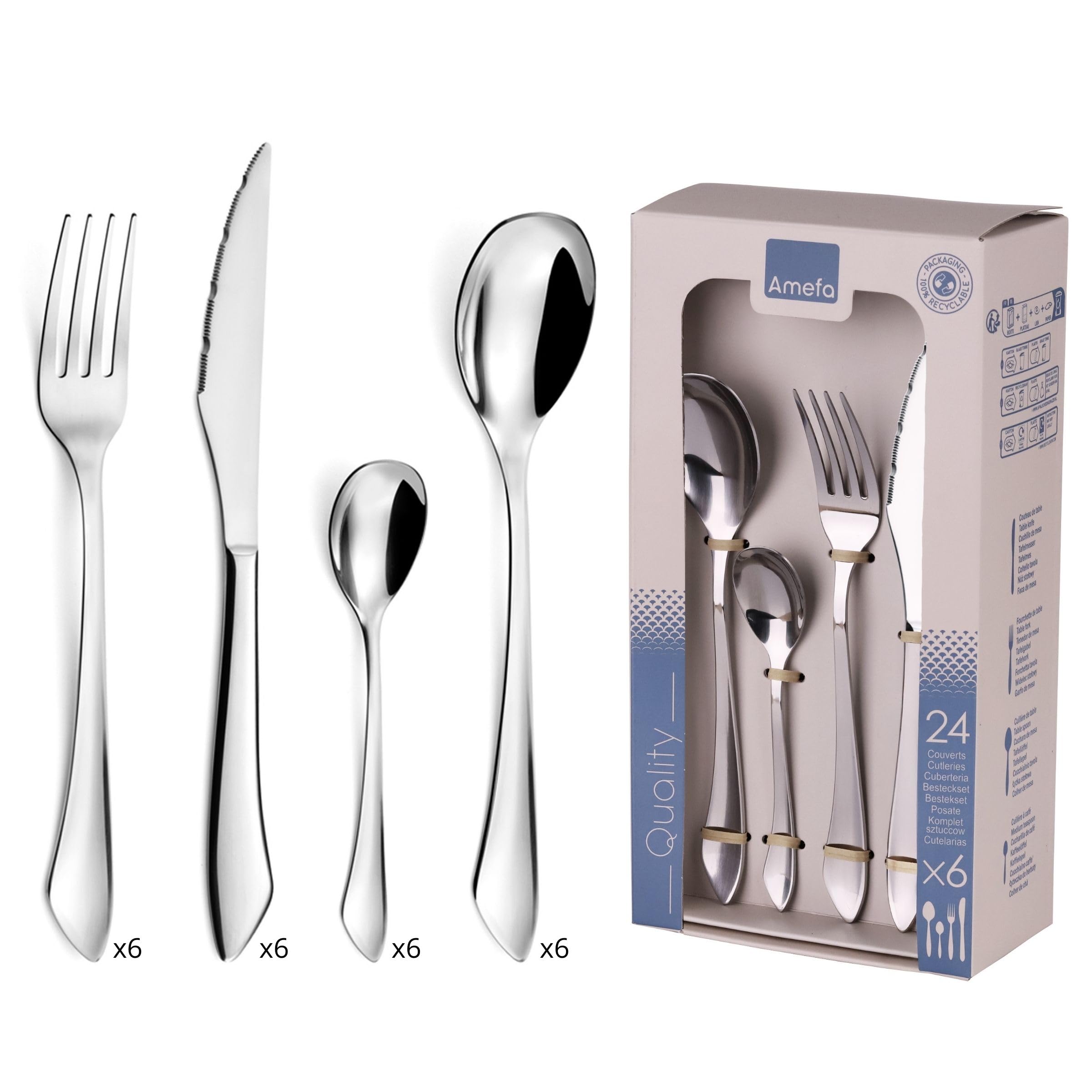 Amefa Instinct 2, 24 Piece Cutlery Set, 6 People