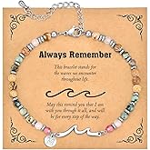 JUTOLOKA Wave Bracelet With Initial for Women, Friendship Bracelets, Friend Gifts, Sister Gift,Best Friend Birthday Gifts for Woman, Bestie Bracelets, Christmas Stocking Stuffers for Women