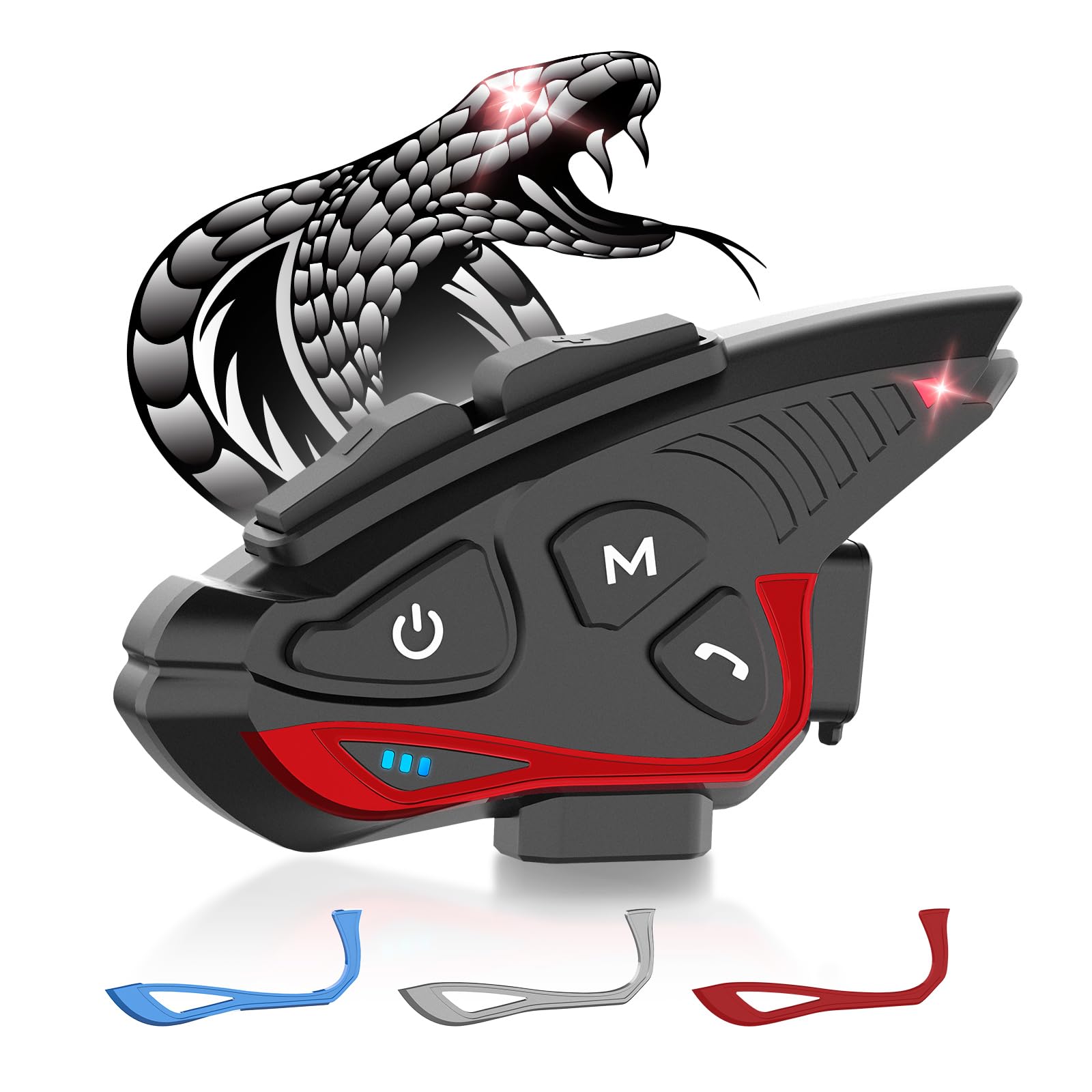 Moman Motorcycle Intercom Headset, CP-S 8 Riders 2000M Group Helmet Communication System Universal Pairing with Noise Cancellation Music Sharing Waterproof 1 Pack, Helmet-Intercom-Headset-Motorbike