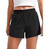 CRZ YOGA Girls Feathery-Fit Soft Athletic Shorts with Zipper Pocket - Tennis Soccer Running Casual Liner Kids Teen