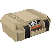 Pelican Vault – V200 Multi-Purpose Hard Case with Foam for Equipment, Electronics Gear, Camera, Drone, Sportsman's Pistol Case, and More (Tan)