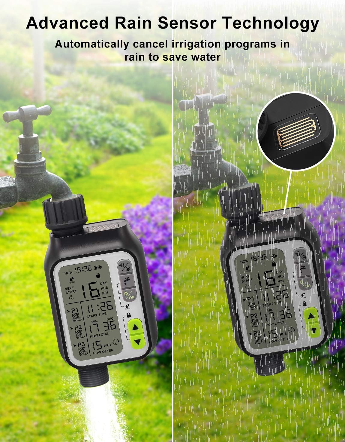 TREKOO Watering Timer Programmable Digital Hose Timer Faucet Timers Irrigation Tool for Garden Lawn Sprinklers: Home & Kitchen