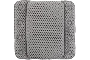 ABOOFAN Ergonomic Bath Pillows: Relaxing Grey Bathtub Pillow with Non-Slip Suction Cups - Relaxing Bath Accessories for Neck 