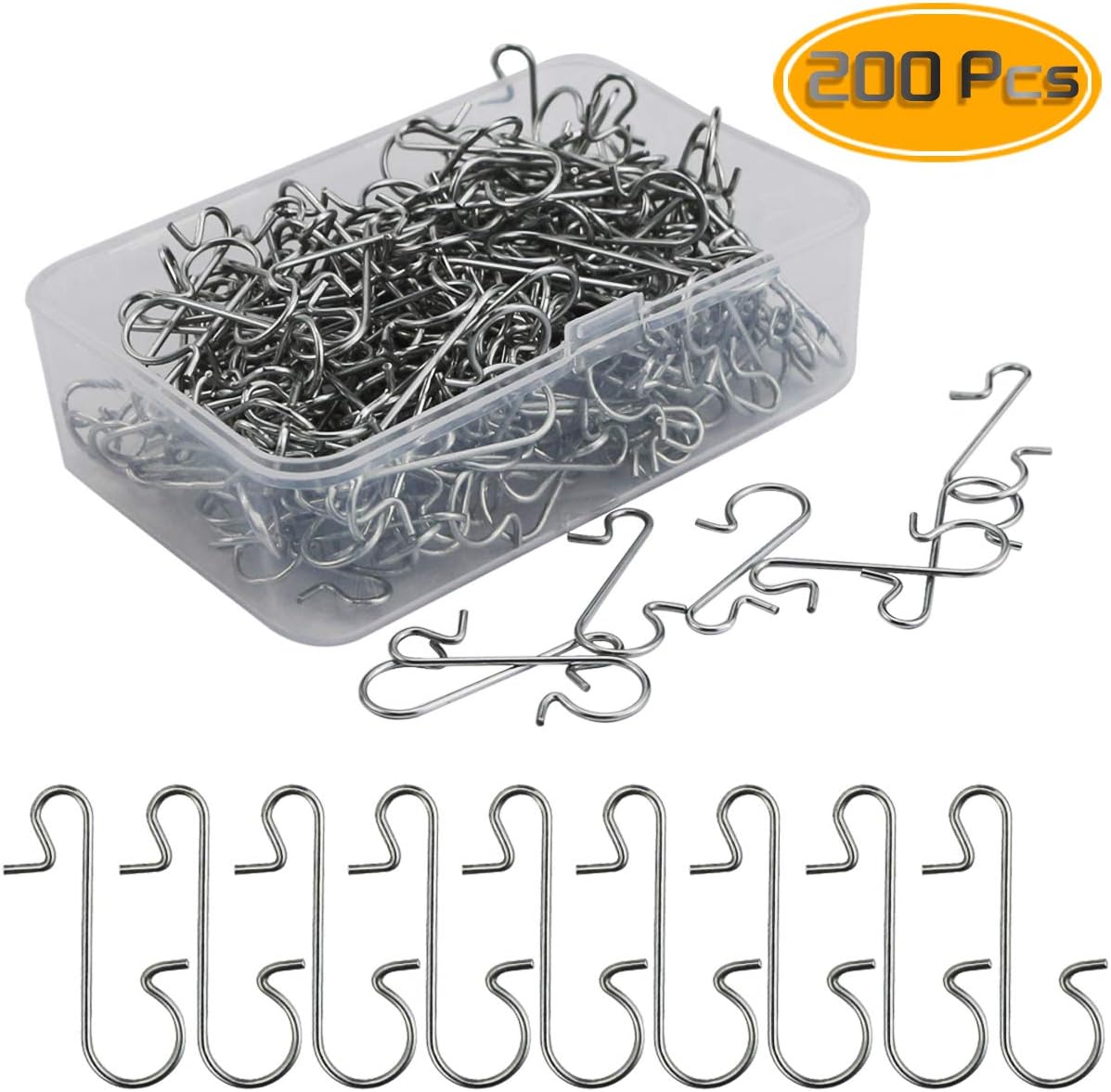 Amazon Com Iffree 200pcs Xmas Ornament Hooks Silver Swirl