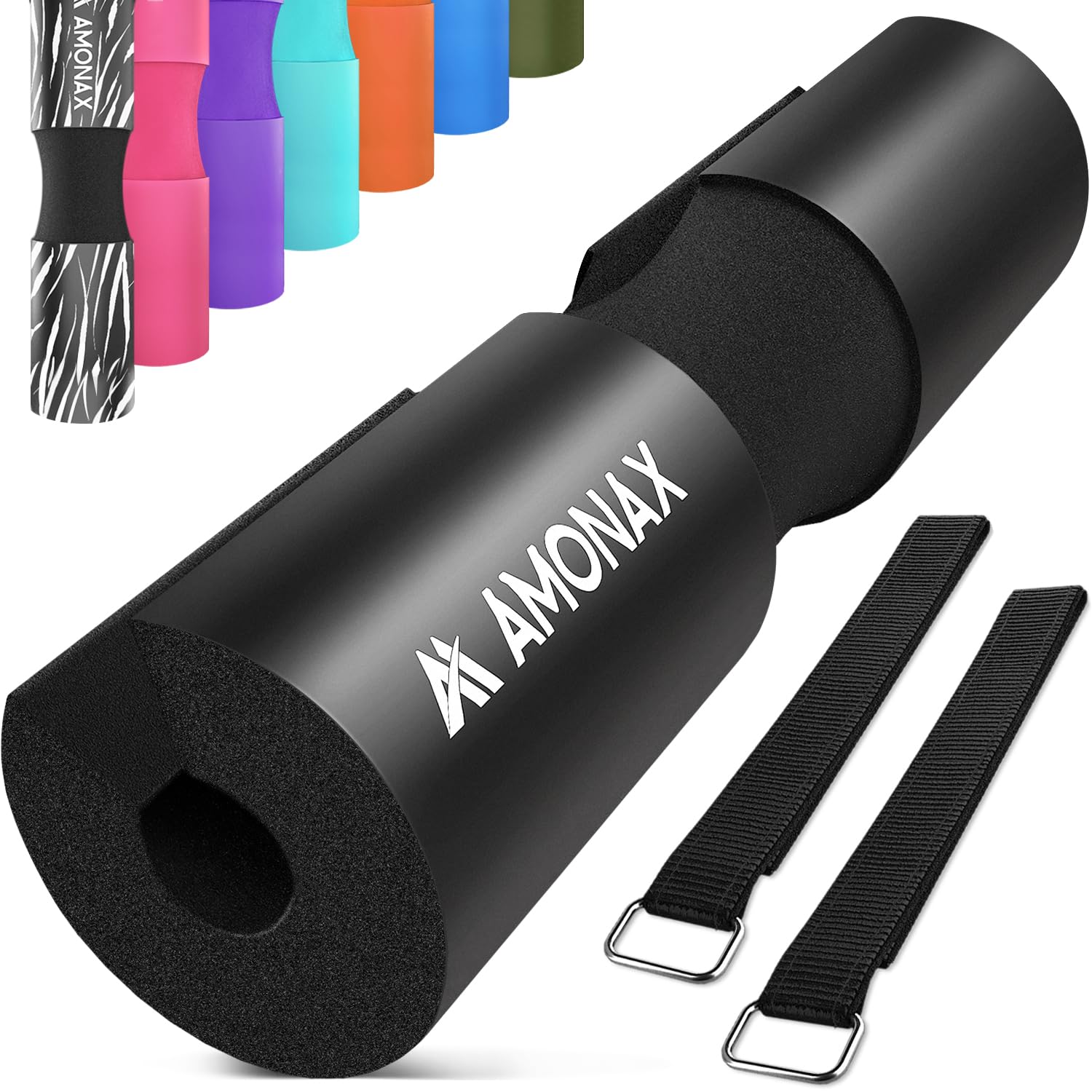 AMONAX Barbell Squat Pad, Extra Thick Foam Padding for Neck & Shoulder Support, Strength Training Equipment Attachments Gym Fitness Workout Cover for Hip Thrusts, Weight Lifting Heavy Weight Squats
