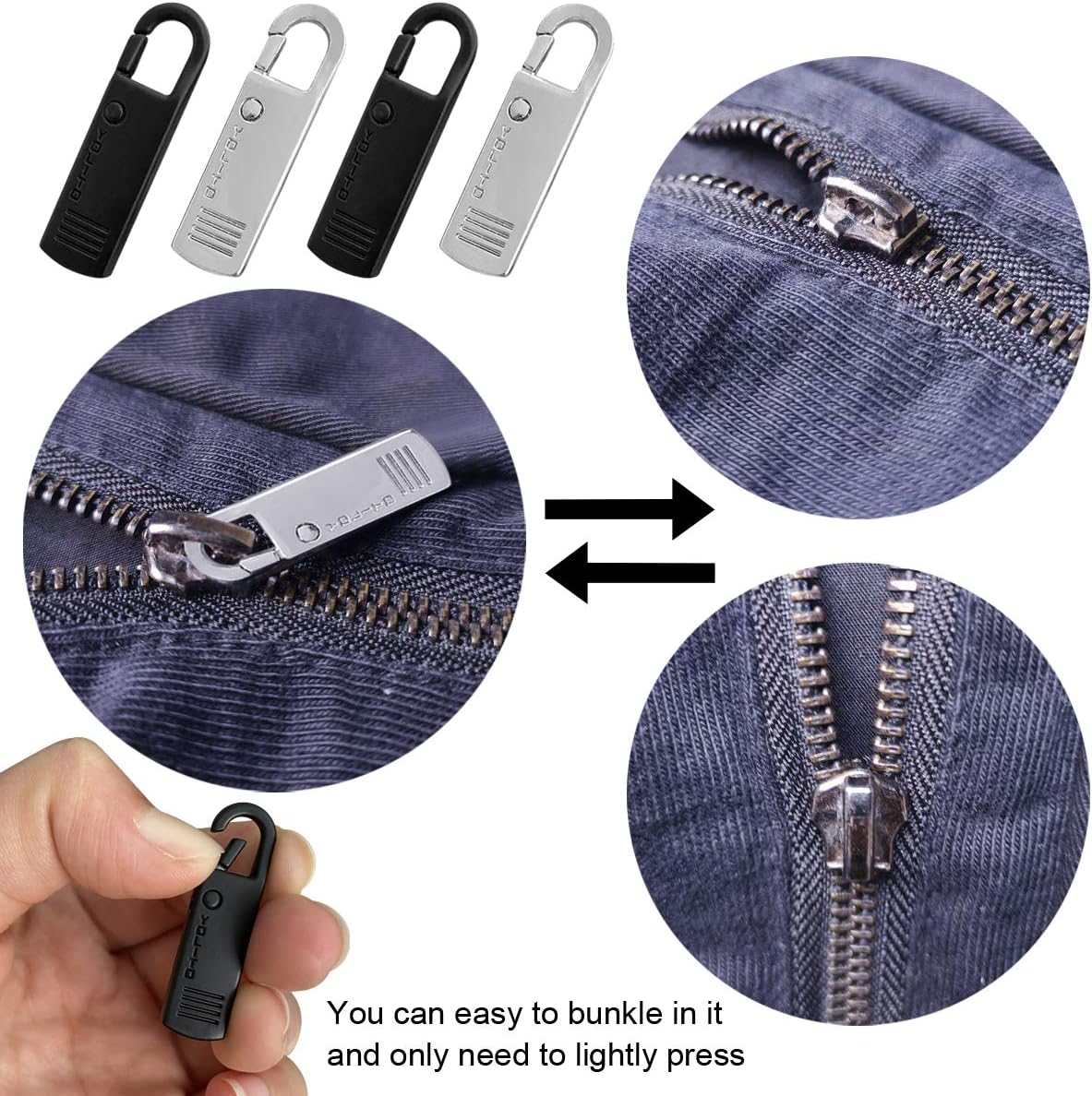2 Zoweys Zipper Pull Tab Repalcement Zipper Repair Kit Luggage