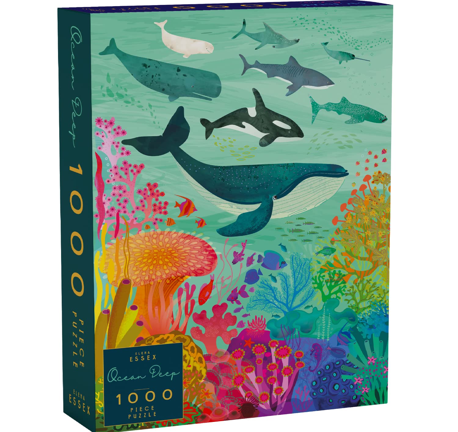 Elena Essex jigsaw puzzles for adults 1000 - Ocean Deep/puzzle/jigsaws 1000 pieces for adults/colourful cool shark whale puzzle/jigsaws size 50x70cm — image 1