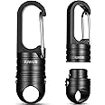IUMIUN Magnetic Quick Release Keychain with Spring Key Clip and Key Ring-2 Button Lock System (Black 2 Pack)