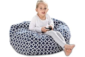 YuppieLife Kids Animal Storage Bean Bag Cover Extra Large stuff'n Sit（Just Cover, No Filling）|Toy Organizer|Carrying Handle|Available for Kids and Teenager|Cuddle Chair（38“,Leaf Clover）