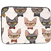 Nicokee Laptop Sleeve Bag 15.4 15.6 Inch,Hipster Cats Cool Cat Animal Protective Polyester Computer Cases Laptop Cover Briefcase Bag Tablet Travel Cover