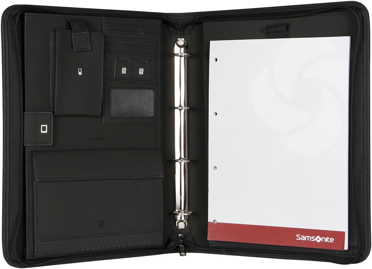 Samsonite Stationery Tabzone Zip Folder A4 Binder/RV writing set Black