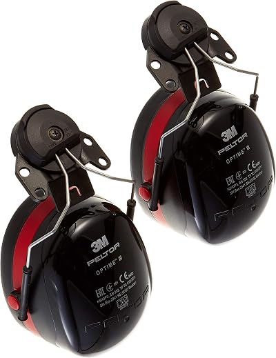 3M PELTOR Optime III Helmet Mounted Earmuffs 34dB Black/Red H540P3E-413-SV