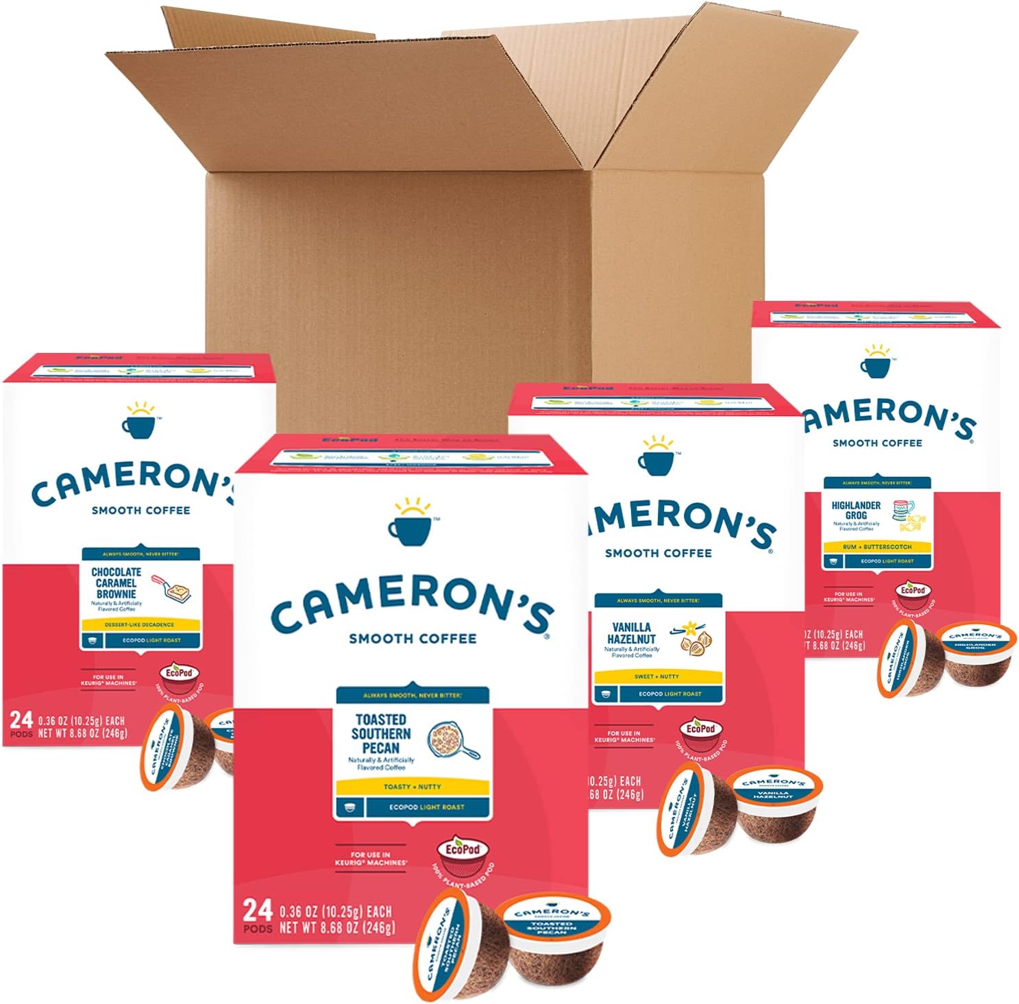 Cameron's Coffee Single Serve PodsVariety Pack, Flavored, Vanilla