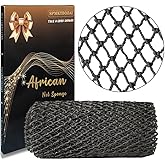 SPMKTBOZAI African Net Sponge Authentic, African Exfoliating Sponge Real African Net Black Owned, African Bath Sponge Back Sc