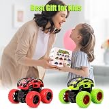 m zimoon Monster Trucks 2 Pack Pull Back Cars 360° Off-Road Green Red view 7