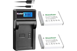 Kastar Battery (X2) & LCD Slim USB Charger for Canon NB-6L and PowerShot SX710 HS SX530 HS SX520 HS SX510 HS SX500 IS SX700SX280 SX260 SX170 SD1300 SD1200 SD980 SD770 SD1300D30 D20 D10 IXUS 85 95 200