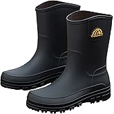 IQAXC Waterproof Garden Rain Boots for Men Breathable Lightweight Mid Calf Deck Fishing Outdoor Slip Resistant Shoes