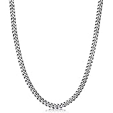 Metro Jewelry Stainless Steel Curb Chain Necklace for Men with Blue Ion Plating 8MM 22 to 30 Inch Long Lobster Claw