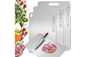 3PC Titanium Cutting Board for Kitchen,Katuchef 100% Pure Titanium Cutting Board,Double-Sided Food-Grade Metal Chopping Board