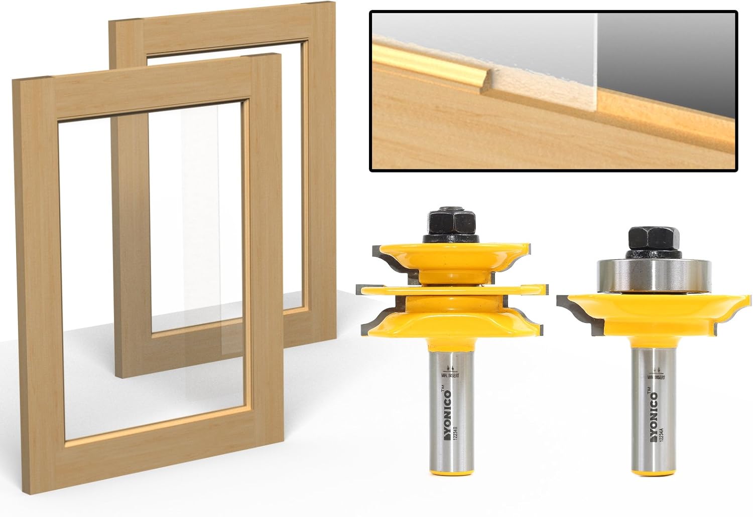 Yonico Glass Cabinet Door Rail and Stile Router Bits 2 Bit Ogee 1/2-Inch Shank 12234, 1/2 Inch - Image 4