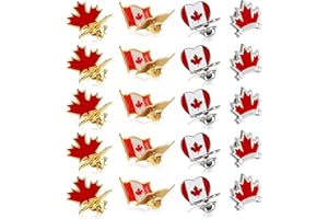 20 Pcs Canada Flag Lapel Pins Bulk，Enamel Maple Leaf Brooches,Patriotic Souvenir Pins, Gifts for Men & Women – Perfect for Ca
