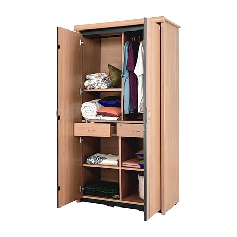 Stylespa Eden Double Doors Wardrobe Natural Finish Amazon In