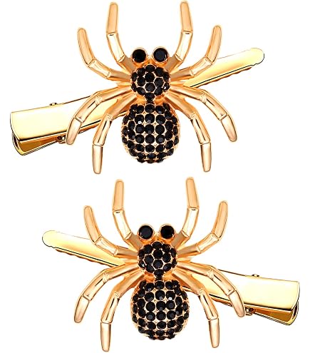 Amazon.com : 2 PACK Halloween Black Spider Pins Hair Clip  display picture 2