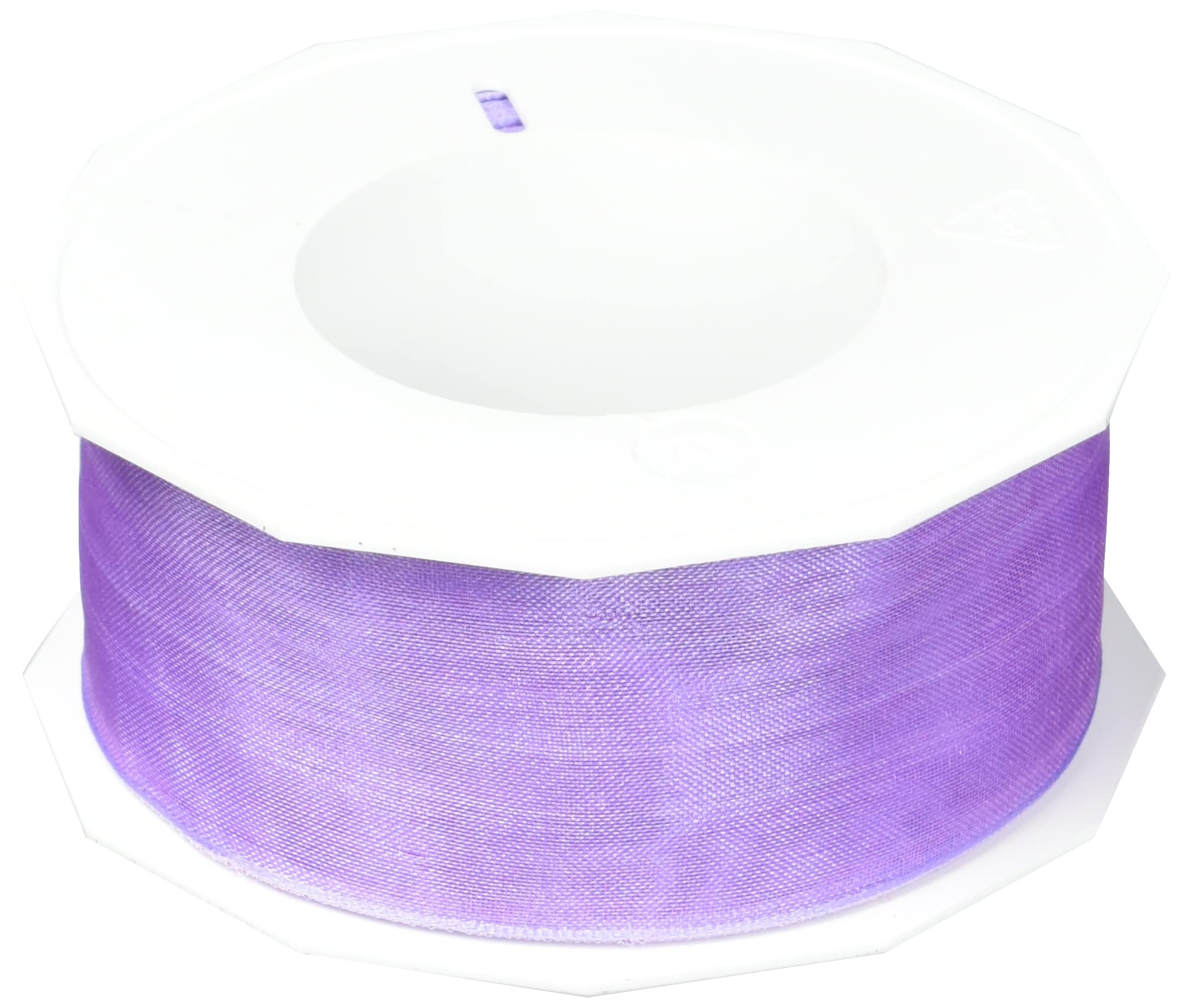 PRÄSENT - Four Seasons Organza wired edge Ribbon Lilac 40 mm width, 25 m length — image 1