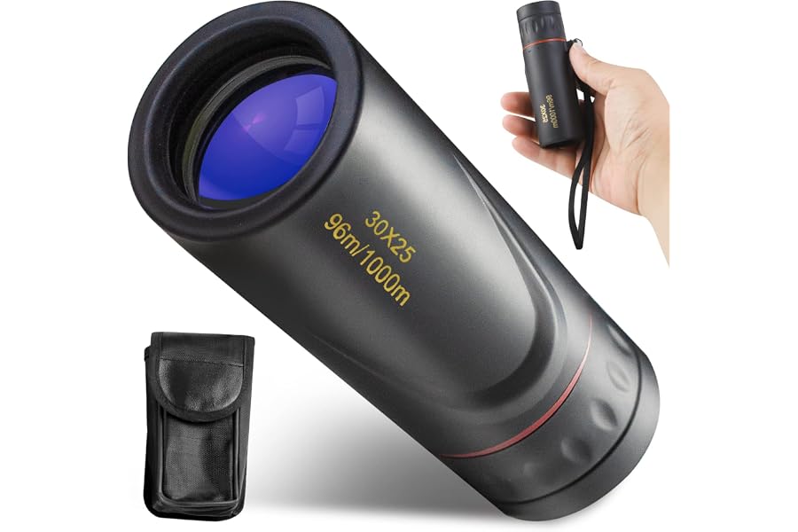 HDAJY Mini Monocular Telescope, Upgrade 30 x 25 HD Monoculars for Adults High Powered, Be Used for Stargazing, Hunting, Black