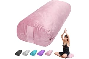 TOKSAY Yoga Bolster Pillow for Restorative Yoga - Meditation Pillow with Velvet Cover - Yoga Pillow for Yin Yoga, prenatal Yoga, Meditation - Rectangular Yoga Bolster
