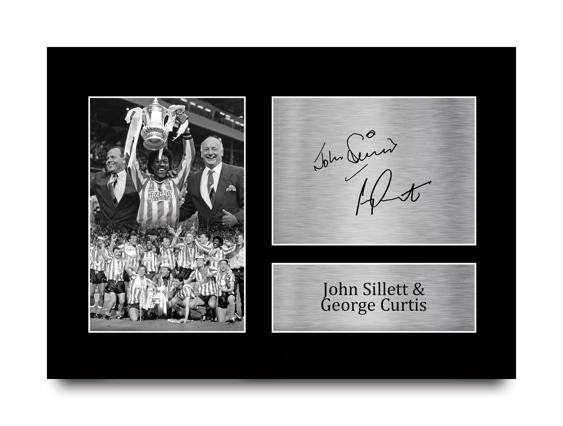 HWC Trading A4 John Sillett & George Curtis Coventry City FA Cup 1987 Gifts Printed Signed Autograph Picture for Football Fans and Supporters