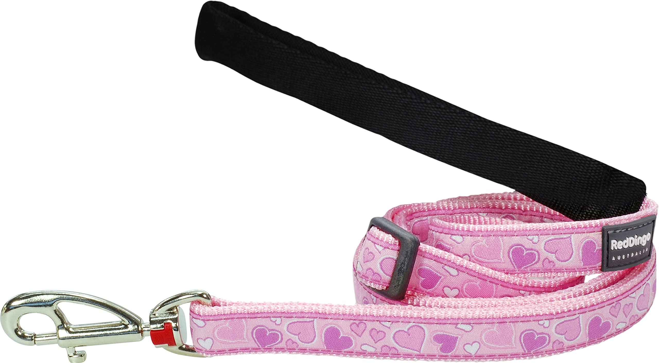 Red Dingo Padded Handle Dog Lead 1.8m Design, Breezy Love Pink, Extra Small 12mm