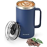 RAYMYLO Insulated Coffee Mug 24 oz, Double Wall Stainless Steel Coffee Mug with Lids, Leak-Proof & Detachable Slider Lid for Thorough Clean, Keeps Coffee Cold for 9 Hrs, Suitable for Camp Home Office