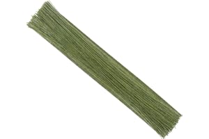 CCINEE 22 Gauge Dark Green Floral Wire Stem for Flower Arrangement Craft Supply,16 Inch,150PCS