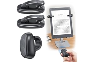 KTPYRP [2 Clips] Finger Ring Kindle Page Turner Remote for Kindle Paperwhite: Wireless RF Remote Control Page Forward and Page Backward, Rechargeable Kindle Button Clicker for Reading on Bed, iPad, Surface