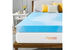 MAXZZZ 4 Inch Memory Foam Mattress Topper Queen, Gel Foam Mattress Topper Queen for Pressure Relief, High Density Cooling Memory Foam Pad, Premium Soft Mattress Topper, Certipur-Us Certified