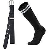 AWAYTR Youth Baseball Socks and Belt - Kids Softball Belts and Socks Combo for Youth Boys Girls