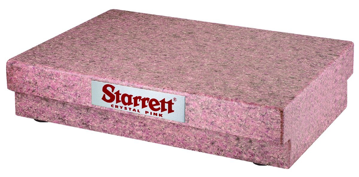 Starrett 80890 Crystal Pink Granite Surface Plate, Grade AA Laboratory, 2 Ledge, 48" x 48